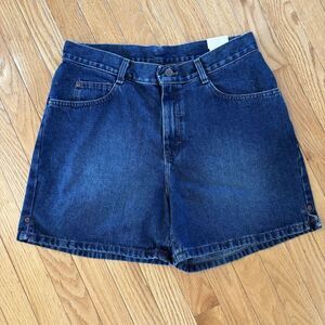 NWT Vintage Lee Dark Wash JEAN Shorts Deadstock SZ 14 High Waisted‎ Mom made USA